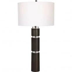UTTERMOST Lighting BRONZE STACKED STEEL COLUMN TABLE LAMP