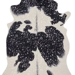 LOLOI QUINN FAUX HIDE RUG: BLACK, SILVER