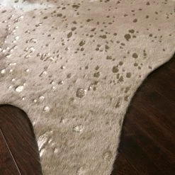LOLOI QUINN FAUX HIDE RUG: TAUPE, CHAMPAGNE