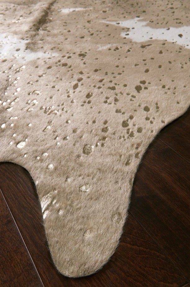 LOLOI QUINN FAUX HIDE RUG: TAUPE, CHAMPAGNE 2 LOLOI QUINN FAUX HIDE RUG: TAUPE, CHAMPAGNE