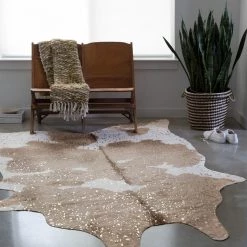 LOLOI QUINN FAUX HIDE RUG: TAUPE, CHAMPAGNE 5 LOLOI QUINN FAUX HIDE RUG: TAUPE, CHAMPAGNE