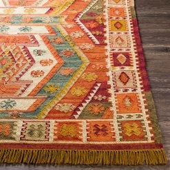 SURYA BURSA INDOOR-OUTDOOR RUG: BURNT ORANGE MULTI