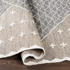 SURYA BURSA INDOOR-OUTDOOR RUG: TAUPE, CHARCOAL