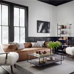 FOUR HANDS BYRON RECTANGULAR SHELF COFFEE TABLE