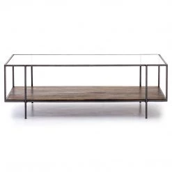 FOUR HANDS BYRON RECTANGULAR SHELF COFFEE TABLE