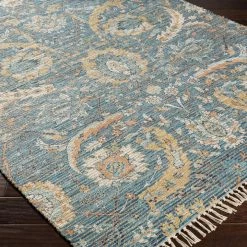 SURYA CAMDEN PRINTED JUTE RUG: BLUE MULTI