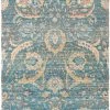 SURYA CAMDEN PRINTED JUTE RUG: BLUE MULTI