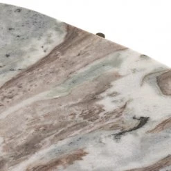 FOUR HANDS CANYON MARBLE TIERED OVAL END TABLE