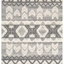 SURYA CANYON TEXTURED WOOL FLATWEAVE: GRAY