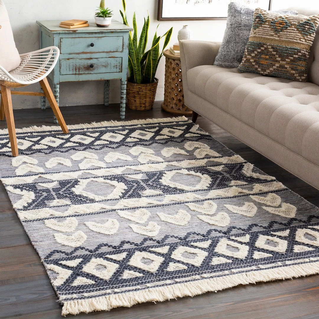 SURYA Rug CANYON TEXTURED WOOL FLATWEAVE: DENIM 2 SURYA Rug CANYON TEXTURED WOOL FLATWEAVE: DENIM