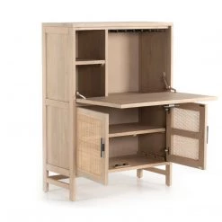 FOUR HANDS CAPRICE NATURAL MANGO WOOD + CANE BAR CABINET 13 FOUR HANDS CAPRICE NATURAL MANGO WOOD + CANE BAR CABINET