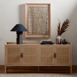 FOUR HANDS CAPRICE NATURAL MANGO WOOD + CANE SIDEBOARD Furniture