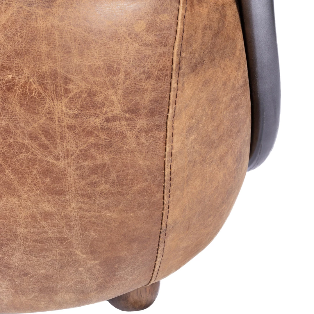 MOES CARLISLE VINTAGE BROWN LEATHER CLUB CHAIR 7 MOES CARLISLE VINTAGE BROWN LEATHER CLUB CHAIR