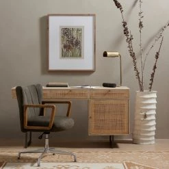 FOUR HANDS CARMEL NATURAL MANGO WOOD + CANE DESK Furniture