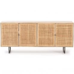 FOUR HANDS CARMEL NATURAL MANGO WOOD + CANE SIDEBOARD