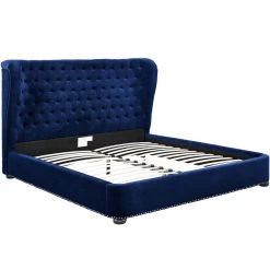 TOV CARMEN TUFTED BED: BLUE VELVET Bedroom