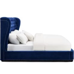 TOV CARMEN TUFTED BED: BLUE VELVET Bedroom