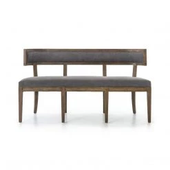 FOUR HANDS CARTER DINING BANQUETTE BENCH: DARK MOON CANVAS