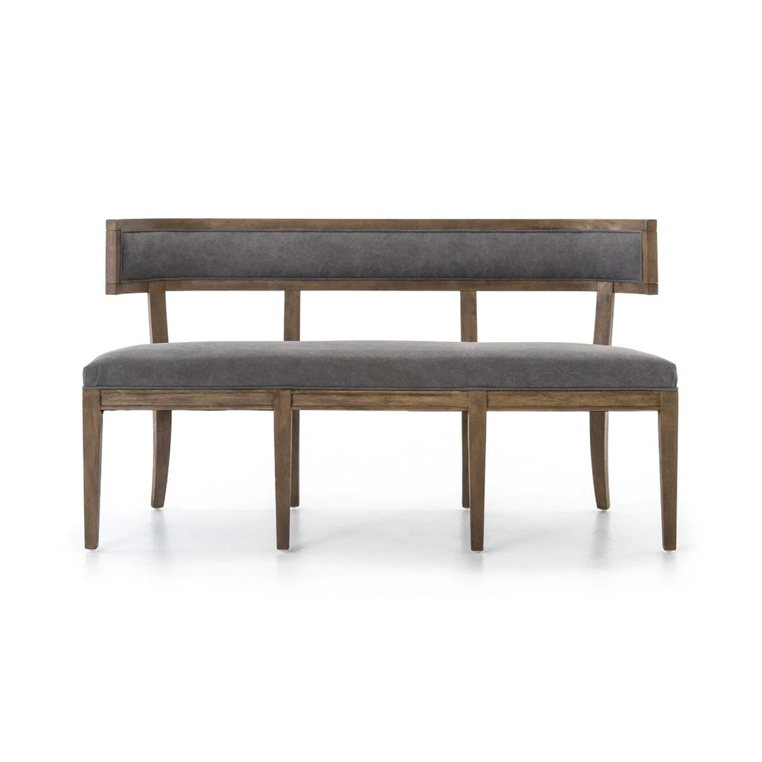 FOUR HANDS CARTER DINING BANQUETTE BENCH: DARK MOON CANVAS 1 FOUR HANDS CARTER DINING BANQUETTE BENCH: DARK MOON CANVAS