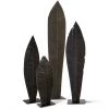 PHILLIPS COLLECTION CARVED BLACK LEAF FLOOR SCULPTURES Pillows + Decor