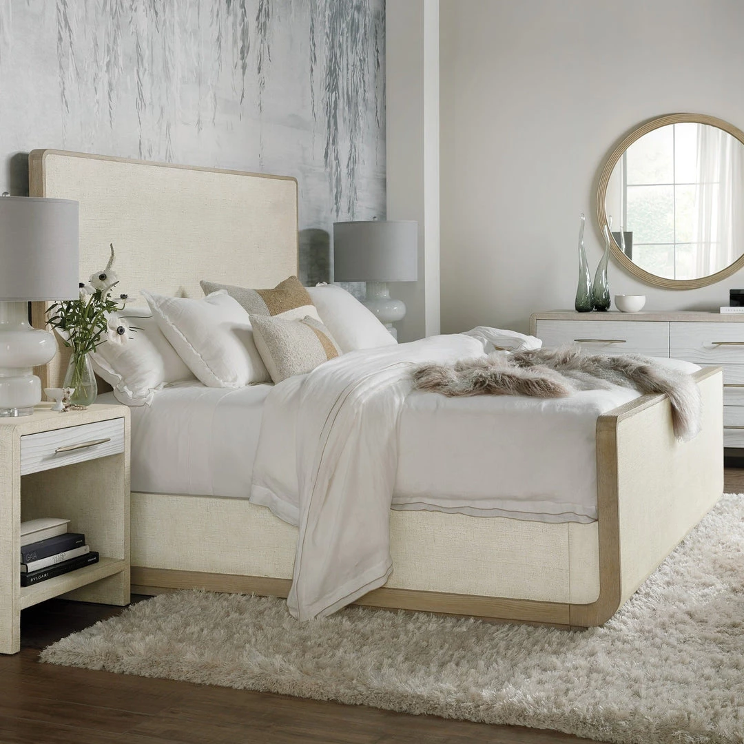 HOOKER CASCADE BEACH BURLAP SLEIGH BED Bedroom 2 HOOKER CASCADE BEACH BURLAP SLEIGH BED Bedroom