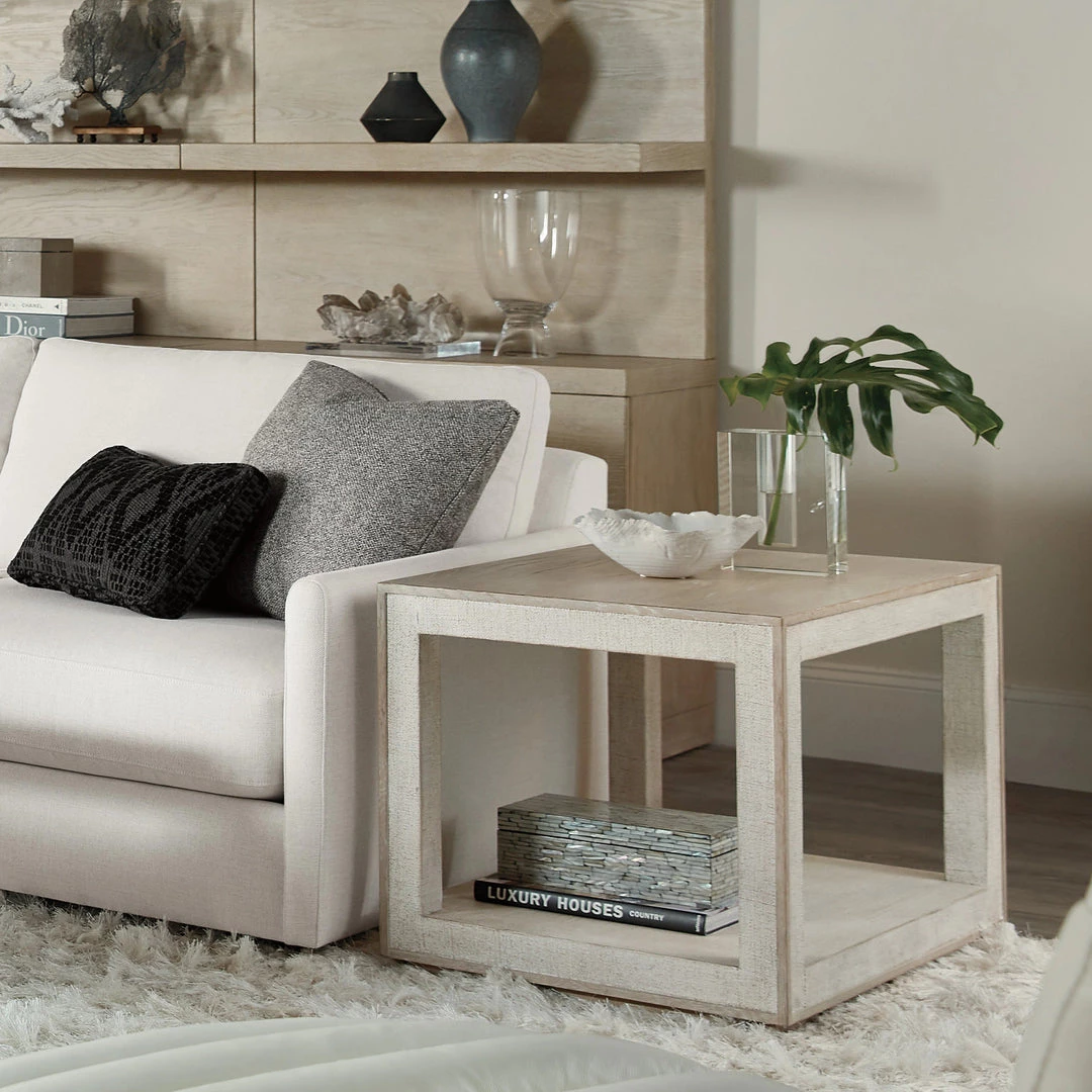 HOOKER CASCADE WOOD + BURLAP END TABLE 5 HOOKER CASCADE WOOD + BURLAP END TABLE