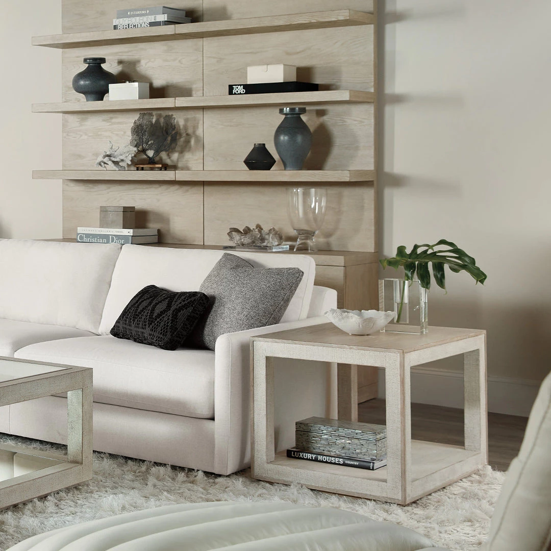 HOOKER CASCADE WOOD + BURLAP END TABLE 2 HOOKER CASCADE WOOD + BURLAP END TABLE