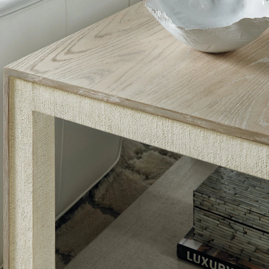 HOOKER CASCADE WOOD + BURLAP END TABLE 4 HOOKER CASCADE WOOD + BURLAP END TABLE