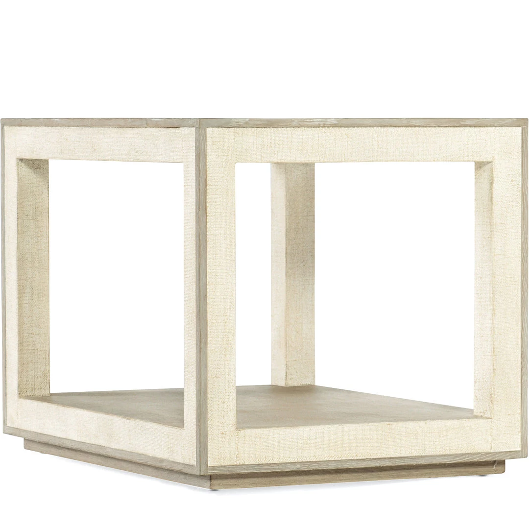 HOOKER CASCADE WOOD + BURLAP END TABLE 1 HOOKER CASCADE WOOD + BURLAP END TABLE