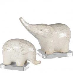 UTTERMOST Pillows + Decor CERAMIC ELEPHANT SCULPTURES | SET OF 2