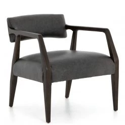 FOUR HANDS CHAPS EBONY LEATHER ARM CHAIR Furniture