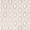 SURYA CHEROKEE DIAMOND WOOL RUG: CREAM + STONE