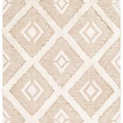 SURYA CHEROKEE DIAMOND WOOL RUG: BEIGE + CREAM