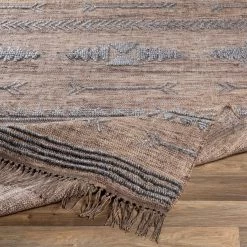 SURYA CHEYENNE TEXTURED JUTE + WOOL RUG: BROWN, GREY