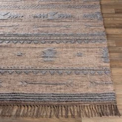 SURYA CHEYENNE TEXTURED JUTE + WOOL RUG: BROWN, GREY
