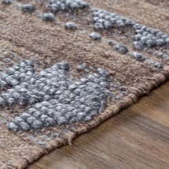 SURYA CHEYENNE TEXTURED JUTE + WOOL RUG: BROWN, GREY