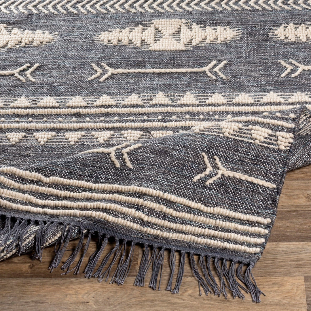 SURYA CHEYENNE TEXTURED JUTE + WOOL RUG: DENIM 3 SURYA CHEYENNE TEXTURED JUTE + WOOL RUG: DENIM