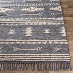 SURYA CHEYENNE TEXTURED JUTE + WOOL RUG: DENIM 8 SURYA CHEYENNE TEXTURED JUTE + WOOL RUG: DENIM