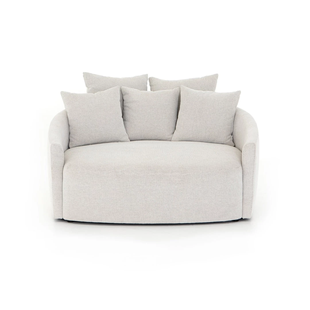 FOUR HANDS CHLOE ROUND MEDIA LOUNGER: BISQUE 3 FOUR HANDS CHLOE ROUND MEDIA LOUNGER: BISQUE
