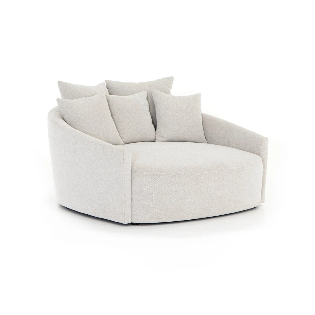 FOUR HANDS CHLOE ROUND MEDIA LOUNGER: BISQUE 1 FOUR HANDS CHLOE ROUND MEDIA LOUNGER: BISQUE