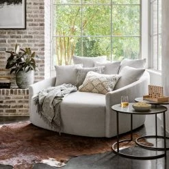 FOUR HANDS CHLOE ROUND MEDIA LOUNGER: BISQUE 14 FOUR HANDS CHLOE ROUND MEDIA LOUNGER: BISQUE