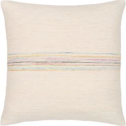 SURYA Pillows + Decor SNOWY TEXTURED COTTON PILLOW: MULTI STRIPE