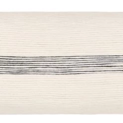 SURYA SNOWY TEXTURED COTTON PILLOW: BLACK STRIPE Pillows + Decor
