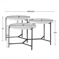 UTTERMOST Furniture CIRC TIERED MARBLE COFFEE TABLE