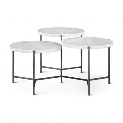 UTTERMOST Furniture CIRC TIERED MARBLE COFFEE TABLE
