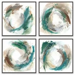 L ART "CIRCLE OF TRUTH" GILDED SILVER CANVAS ART SERIES Wall Art