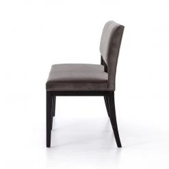 FOUR HANDS MIKE DINING BENCH: WASHED GRAY VELVET Kitchen + Dining