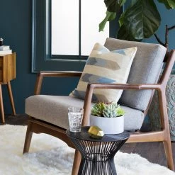 SURYA ARIZONA ARROWS KILIM PILLOW: DENIM, KHAKI