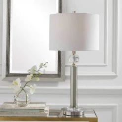 SALT CLARA BRUSHED NICKEL PILLAR LAMP