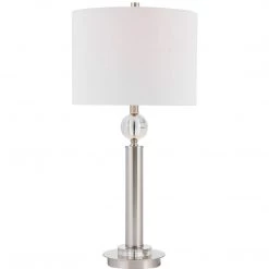 SALT CLARA BRUSHED NICKEL PILLAR LAMP